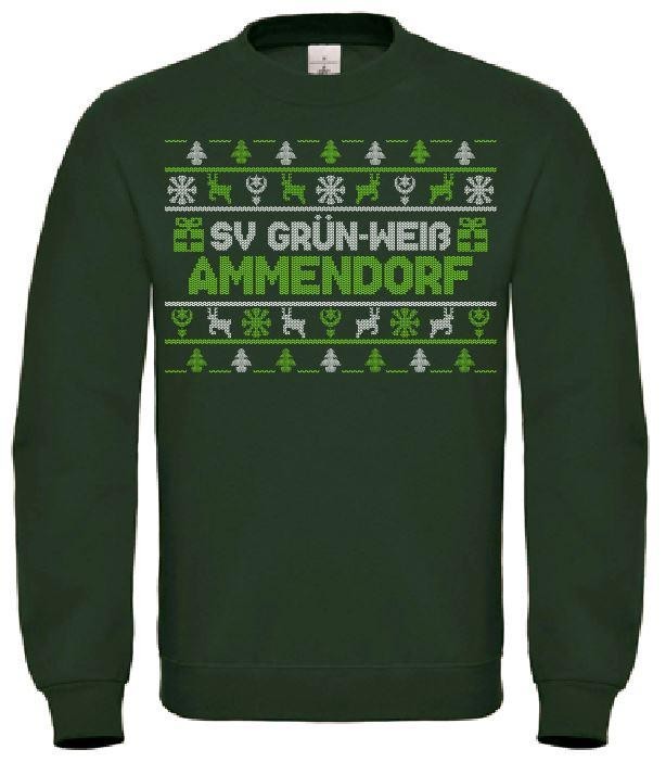 Grün Weißer Weihnachtspullover